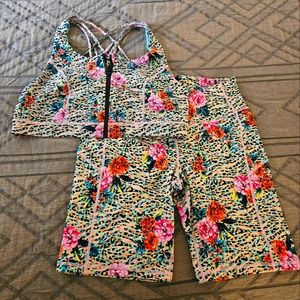 Colorful Floral&Cheetah Workout Set